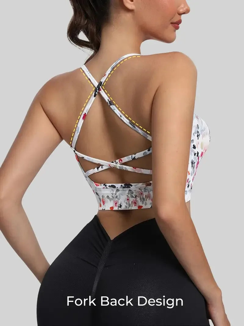 Women's Sports Bra Comfortable & Stylish with Criss-Cross Straps