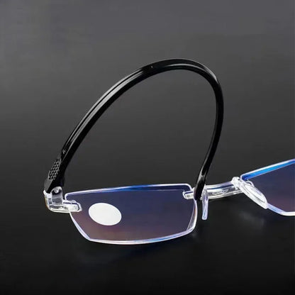Rahmenlose Lesebrille mit Blaulichtfilter für Damen und Herren, +1,0 +1,5 +2,0 +2,5 +3,5 +4,0