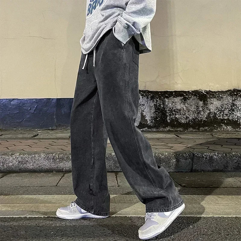 Herren Streetwear Jeans 2025 – Korean Style, Wide Leg, Loose Fit