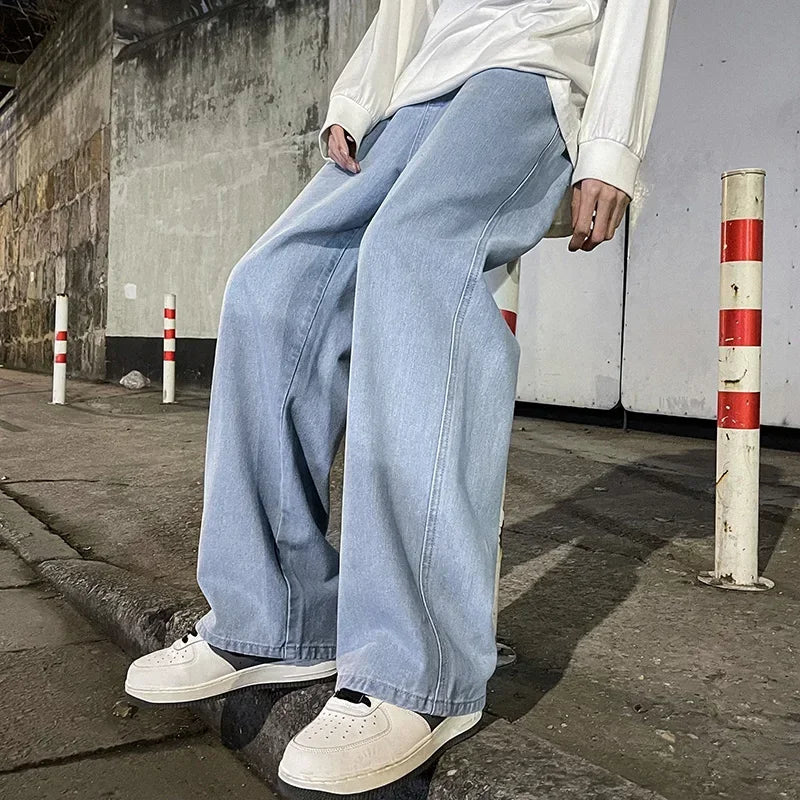 Herren Streetwear Jeans 2025 – Korean Style, Wide Leg, Loose Fit
