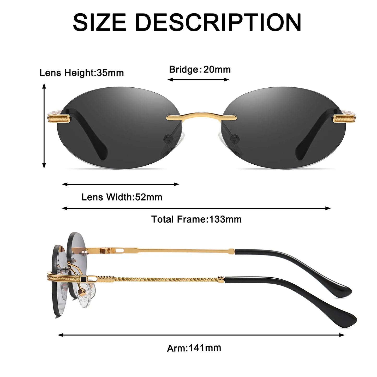 Retro Oval Sonnenbrille